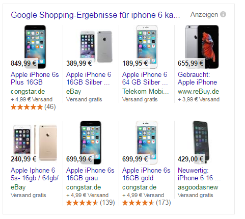 Google Produktanzeigen Box Google Produktanzeigen Box