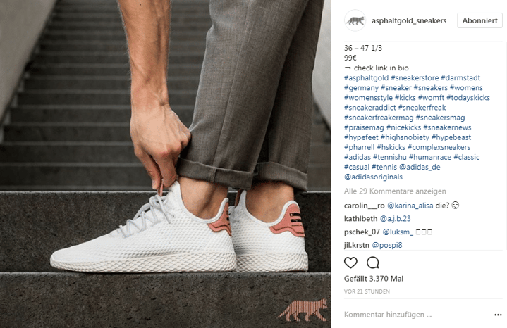 Instagram Post von Asphaltgold Sneakers