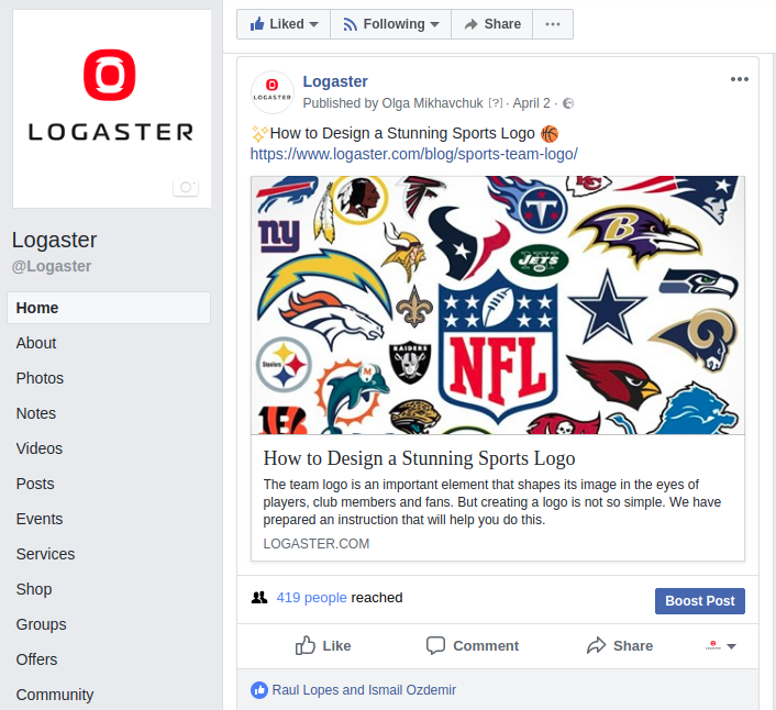 Logaster Facebook: How to Design a Stunning Sports Logo