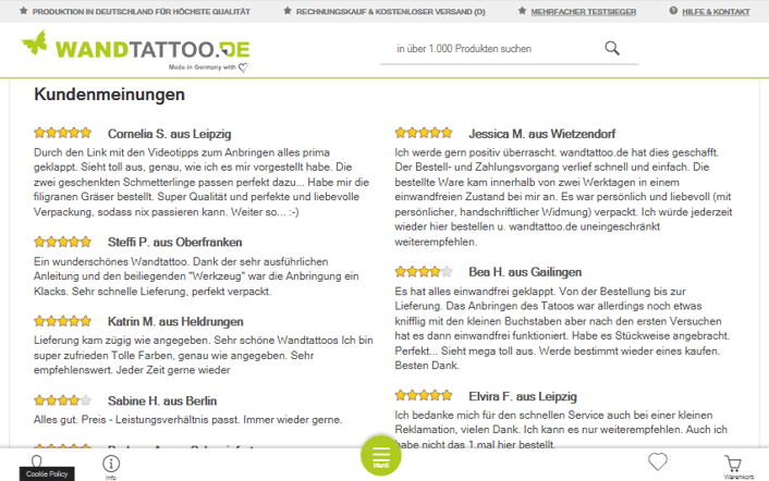 Screenshot_Beispiel_Kundenbewertungen_Online-Shop_Wandtattoo.de