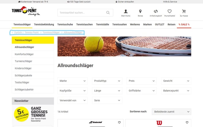 Screenshot_breadcrumbs_TennisPoint_example_DE