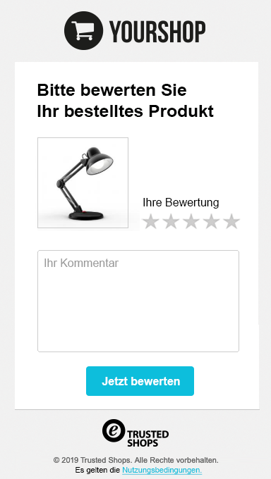 Grafik: Trusted Shops Produktbewertung auf einem Smartphone-Bildschirm