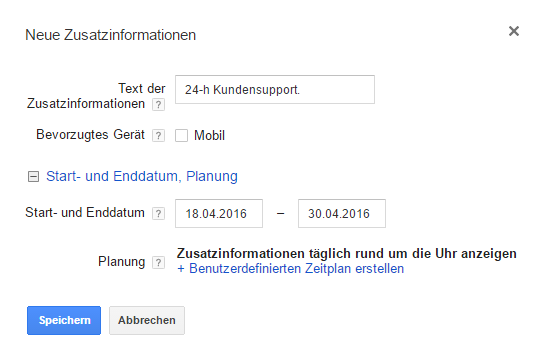 Callout-Erweiterung einstellen Callout-Erweiterung einstellen
