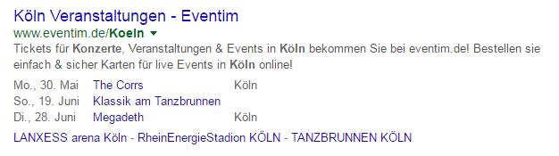 Rich Snippet Veranstaltungen Rich Snippet Veranstaltungen