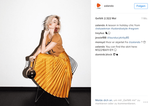 Instagram Marketing Beispiel von Zalando Instagram Marketing Beispiel von Zalando