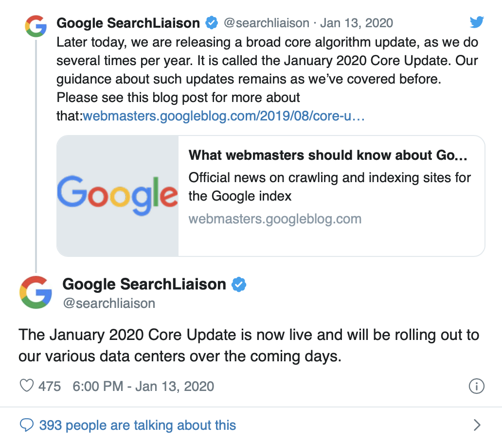 google update januar 2020